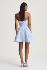 Zosia | Blue Mesh Bandeau Mini Dress