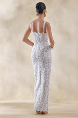 Zarisse | White Lace Square-Neck Maxi Dress