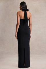 Robyn | Black Sweetheart-Neck Maxi Dress