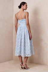 Gloriana | Powder Blue Lace Sweetheart-Neck Midi Dress
