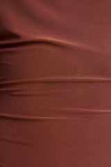 Blaire | Brown Asymmetric-Neck Maxi Dress With Gold-Detailing