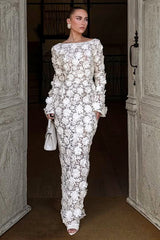 Viper | Cream Lace Long-Sleeve Maxi Dress