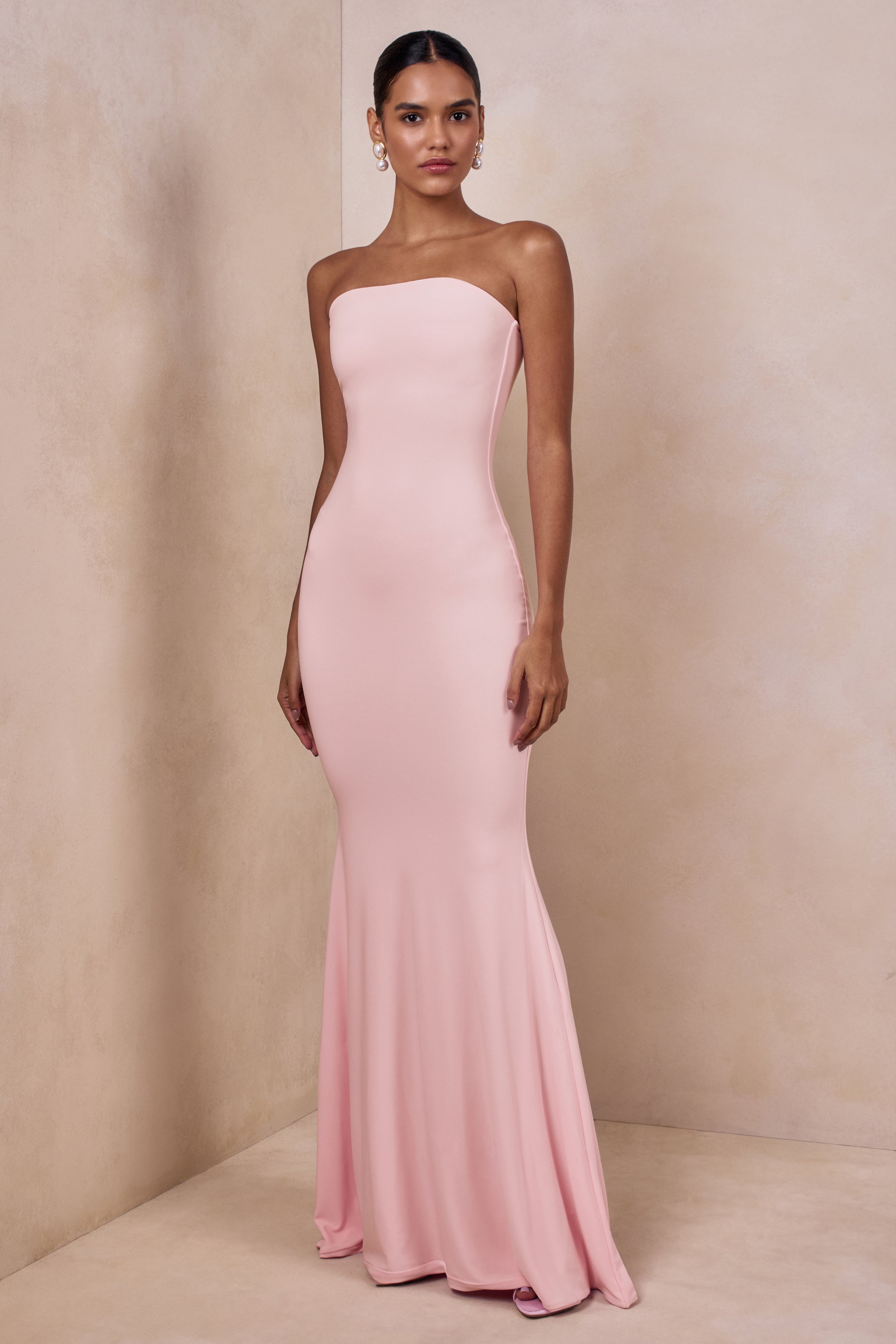 Ceremony | Pink Bandeau  Maxi Dress