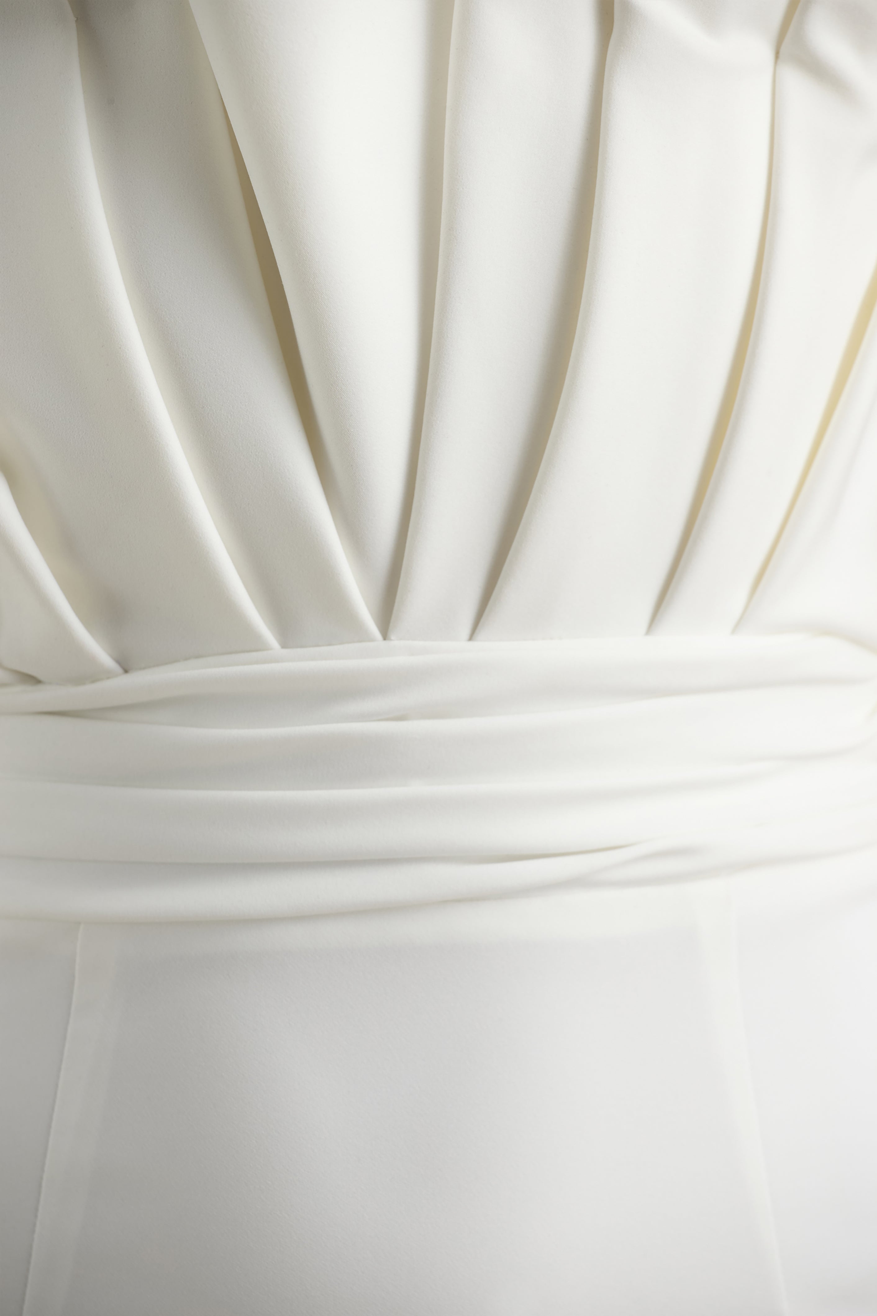 Pastoral | White Ruffled Asymmetric-Neck Mini Dress