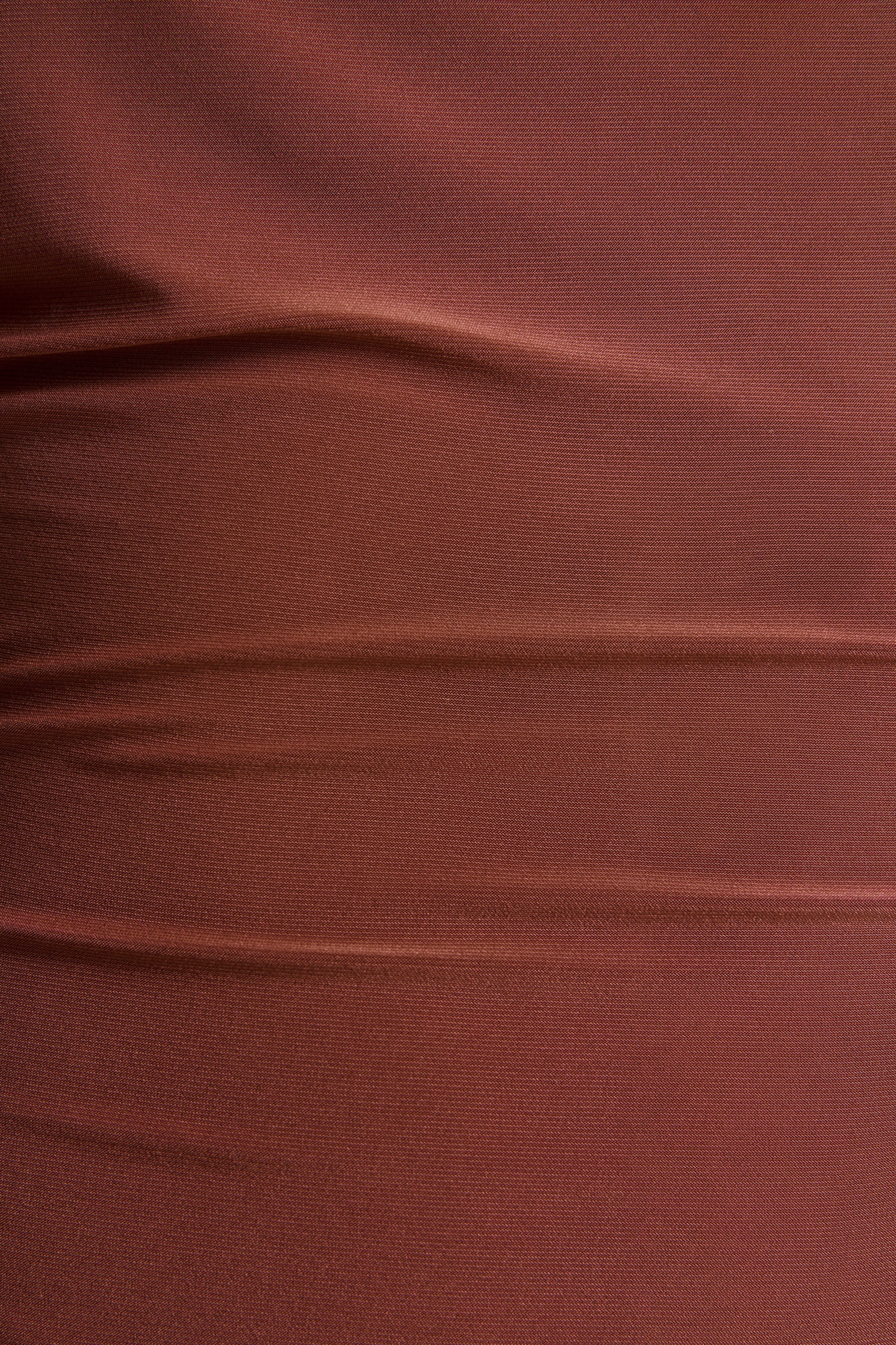 Blaire | Brown Asymmetric-Neck Maxi Dress With Gold-Detailing