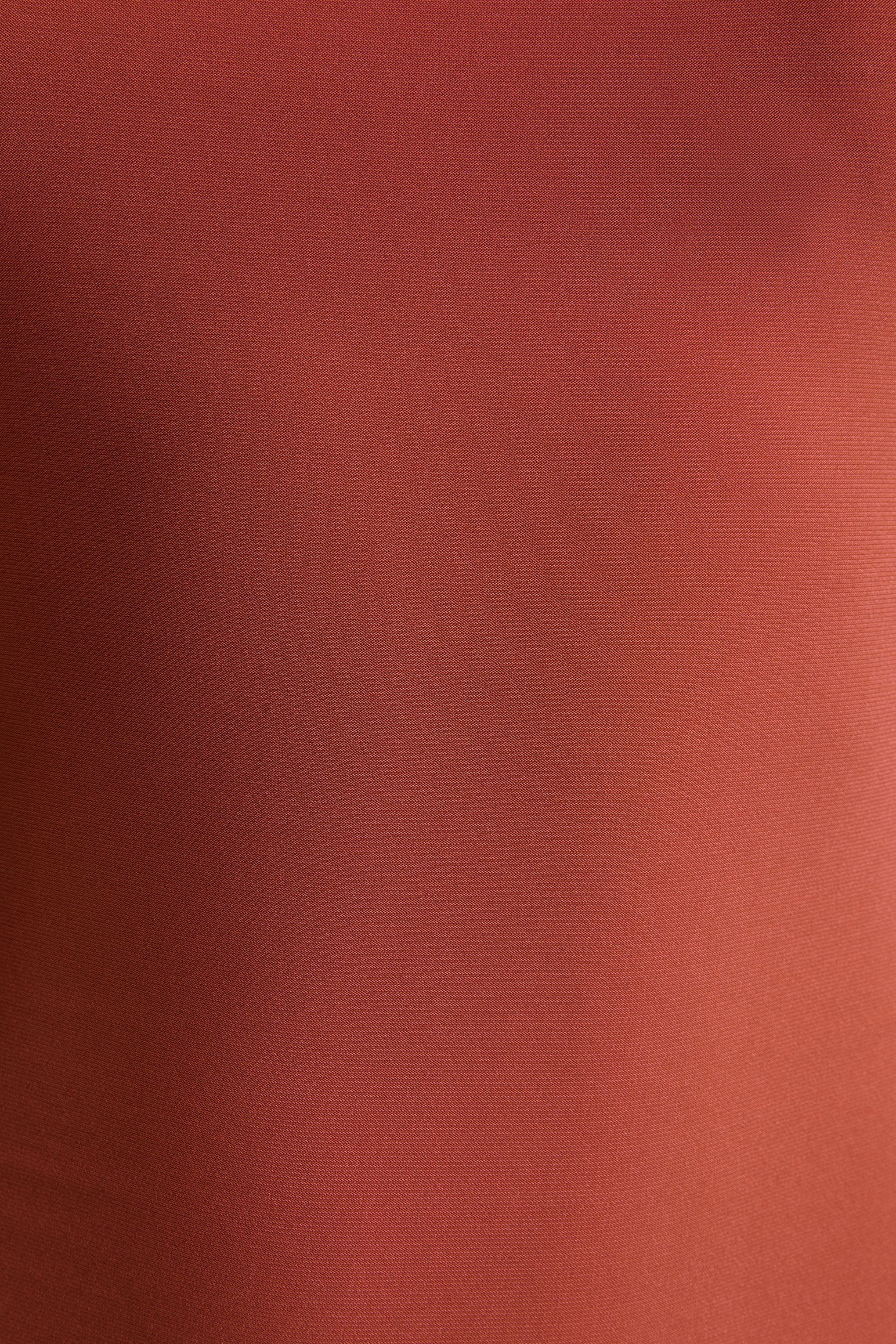 Vista | Rust Asymmetric-Neck Maxi Dress With Knot-Sleeve Detail